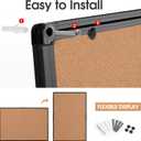 Cork Board Bulletin Board 36 x 48, Foldable Notice Pin Board for Wall, Black Aluminum Framed 4x3 Corkboard, Large Wall Mounted Office Board with 36 Push Pins for School & Home