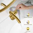 KENES Brushed Gold Single Handle Bathroom Faucets Modern Prep Wet Bar Sink Faucets Bathroom Sink Faucet with Drain Assembly & Deck Plate, Farmhouse RV Camper Outdoor Utility Faucet, KE-9005B-4