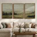 Large Framed Vintage Landscape Wall Art for Living Room, 3 Piece Retro Farmhouse Canvas Prints Artwork for Walls, French Country Paintings Pictures for Dining Room Hallway Wall Art Decor, 24x36 Inch, 24" W x 36" H x 3Pcs