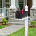 Architectural Mailboxes Parsons Rust-Proof Plastic Post Mounted Mail Box for Outside, Black, Medium Curbside Mailbox, USPS Approved for Residential Delivery