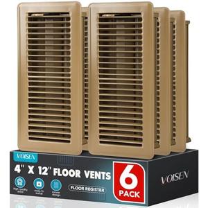 VOISEN Floor Register 4x12, 16 Pack Floor Vent Covers, Steel Adjustable Air Supply Grille Register Vent Cover Grill for Sidewall and Floor, Vent Covers for Home Floor, Brown
