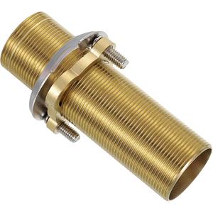 uxcell Faucet Mount Extension Shank 4"x 1.25" Brass Pipe Faucet Extension Nipple Locknut Kit Extension Threaded Lengthen Fixed High Foot with Nut and Gasket Faucet Fittings