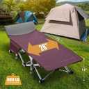 ABORON Camping Cot for Adult 28" Extra Wide, Heavy-Duty 1200D Oxford Cot for Sleeping, Portable Folding Camp Bed with Mat & Carry Bag, 75" X 28"
