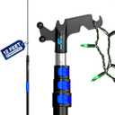 4-12 FT Telescopic Extension Pole W/Hook, Christmas Light Pole Hanger Tool, Telescoping Pole for Christmas Lights Installation, Lightweight and Sturdy Light Hanger Pole for Birdfeeders, String Lights