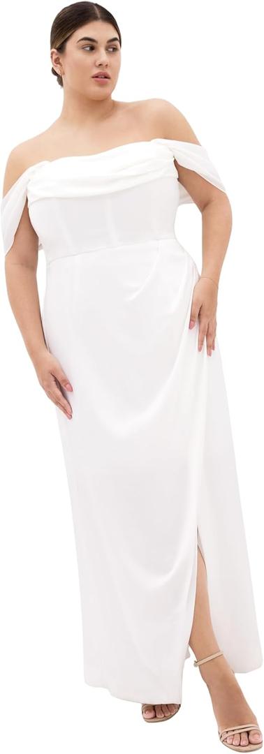 City Chic Women's Plus Size Cocktail Dress - Forbidden Love Maxi, 18 Ivory City Chic Women's Plus Size Cocktail Dress - Forbidden Love Maxi, 18 Ivory