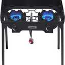 Camplux Camping Stove 2 Burners, Propane Burner 260,000 BTU, Heavy Duty Gas Stoves for Outdoor Cooking