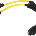 NEMA 6-20 Splitter, 6-20P to (2) 6-20R NEMA 6-20 Extension Cord 6-20P to 6-20R (T Blade Female Also for 6-15R Adapter)