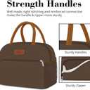 Coobiiya Lunch Bag Women, Lunch Box for Women Adult Men, Small Leakproof Cute Lunch Tote Large Capacity Reusable Insulated Cooler Lunch Container for Work/Office/Picnic/Travel-Brown