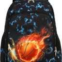 LEDAOU Kids Preschool Backpack Girls Kindergarten BookBag Elementary Waterproof Galaxy School Bag 7 Pockets with Chest Strap(Basketball)