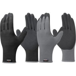 NoCry Gardening Gloves for Men with Strong Grip and Touchscreen Tips  Breathable Rubber Coated Garden Gloves with Superior Dexterity  Snug-Fitting Yard Gloves for Men or Lawn Gloves Men (Black & Grey)