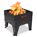 SearCook Portable Fire Pit 13.8 x 13.8 inch, Collapsible Firepit for Outside Wood Burning, Camping, Foldable Outdoor Accessories for BBQ Picnic, Backyard Fire Pits Bonfire, black