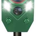Solar Animal Repellent,Ultrasonic Cat Repellent Outdoor with Motion Sensor,Waterproof Deer Repellent with Flahing Light Defender Mouse,Squirrel,Raccoon,Skunk,Rabbit,Dog for Yard Farm Garden-2 Pack