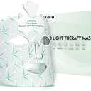 7Color LED Light Therapy Mask, Wireless Green Silicone Face Mask for Red Light Therapy, Infrared, Blue Light, and Skin Rejuvenation, Adjustable Brightness & Skin Treatment, Green