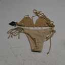 ZAFUL Women Bikini Set Boho Shell Tassel Crochet Tie Swimwear Halter Cheeky Swimsuit Bathing Suit (Medium, 0451-khaki)