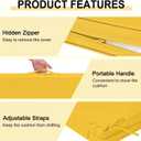 downluxe Waterproof Outdoor Chair Cushions Set of 4, 19" x 19" x 3" Patio Chair Cushion with Non-Slip Ties & Handle, Square Outdoor Cushion for Patio Furniture with Removable Cover, Yellow