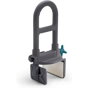 Medline Deluxe Plastic Tub Grab Bar, Microban Protection, 250lb Weight Capacity, Grey