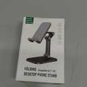 OCYCLONE Phone Stand, Adjustable Height and Angle Foldable Cell Phone Stand Holder for Desk, Taller iPhone Stand Compatible with 4.7"-13" Smartphones iPad Tablet, Black