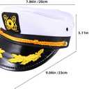 NOLITOY Captain Hat for Adults, Shape-Retaining Sailor Hat for Men Women: Nautical Yacht Captain Costume with Embroidered Brim for Cosplay Cruise Party Attire White