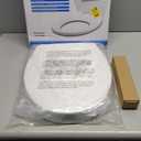 Toilet seat Round with Slow Close Hinges, Four Bumpers, Two Sets of Parts, White Toilet seat Round, Slow Close, Never Loosen and Easily Remove, Plastic, White