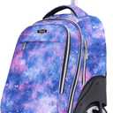 NEW TILAMI 19 Inch Rolling Backpack for School Stair-Climbing, Purple Star