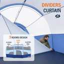Camping Tent for 8 Person, PU3000MM Waterproof Family Tent with Rainfly, Large Roomy 3 Room Camping Tents with Divided Curtain, Portable Outdoor Tent for Families Car Camping, 14x9x6 ft