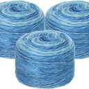uxcell 3Pcs 100g Gradient Cake Cotton Yarns, Soft Rainbow Yarn Ball for Knitting and Crocheting Craft Project, Mixed Blue (300g x 3, 245M L Each)