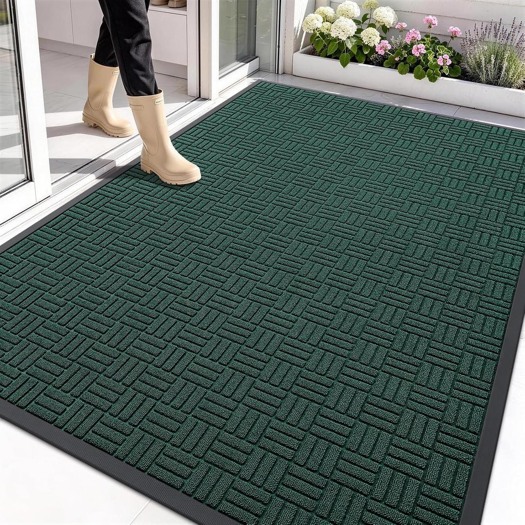 OLANLY Front Door Mat Outside Entrance 71x47, Heavy-Duty Rubber Doormat