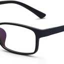 ALWAYSUV Nearsighted Glasses Black Rectangular TR90 Full Frame Myopia Shortsighted Distance Eyeglasses For Women/Men