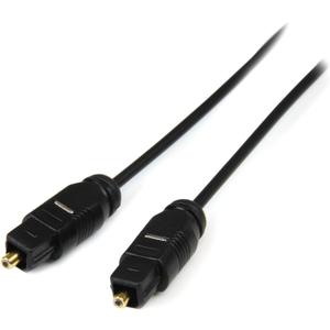 StarTech.com 15 ft Thin Toslink Digital Optical SPDIF Audio Cable - 15ft / 15 Feet Optical Audio Cable (THINTOS15),Black