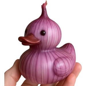 Onion Duck - Vegetable Duck Figurine, Funny Vegetable Ducks Statue Resin Veggie Ducks Gifts for Dashboard Home Office Desktop Car Accessories