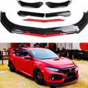 DREAMIZER Universal Front Lip for Car,Adjustable Front Bumper Lip Chin Spoiler Splitter Diffuser Protector Body Kit Compatible with Honda Nissan Toyota Mazda, Black w/Red