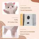 Cute Cat Plush Long Body Pillow Soft Cartoon Stuffed Animal Doll, Kawaii Cat Plushie Cuddle Toy for Kids, Girls & Girlfriend (Brown, 19.7 Inch)