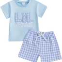 jiranqhc Little Brother Outfit Newborn Short Sleeve T-Shirt Shorts Toddler Summer Clothes Sibling Outfit, Size: 2-3T, Pack of 2