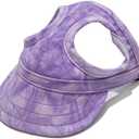 Leconpet Dog Baseball Cap Pet Hats with Big Ear Holes, Adjustable Baseball Caps for Small Medium and Large Dogs, Comfortable Pet Sun Hat with Adjustable Strap for Dogs and Cats (Cloud Purple, Large)