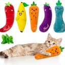 Seyezo Catnip Toys for Indoor Cats, 5 Pack Cat Toys for Cats, Fluffy Catnip Toys for Chewing Playing, Interactive Kitten Toys, Catnip Filled Kitty Chew Teething Toys, Cat Chew Toys, Vegetable,5 pcs