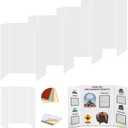 Rsgift 4 Pcs 26x16.5 inches Medium Trifold Poster Boards with Double Sided Tapes and Cardboard, Corrugated Display Boards, Professional Presentation Boards for School Project, Exhibitions White