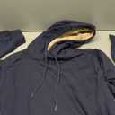 Boladeci Men's Sherpa Lined Hoodie Sweatshirts Heavy Fleece Cotton for Winter Cold Weather (Medium, Navy)