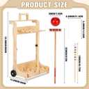Hiboom 6 Player Croquet Set with Wooden Stand for Families Adults, 32 Inch