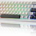 UNZII AL66 Wireless Mechanical Keyboard,65% Knob Control Aluminum Gaming Keyboard Bluetooth/2.4G/Wired Hot Swappable Pre-lubed Switches, Gasket Mounted RGB Keyboard for Win/Mac（Milk Switch, Silver
