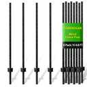 FOREHOGAR Metal Fence Post Black 4.8 feet, Pack of 8, T Posts for Wire Fence, No Dig Steel U Posts Fencing for Lawn Garden Wire Mesh Fence Poles Sign Outdoor Light Duty