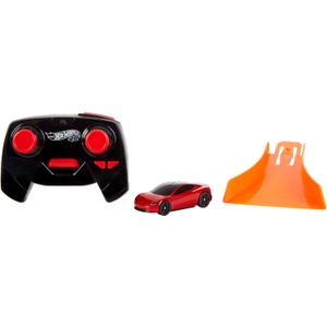 Hot Wheels Toy Car RC Tesla Roadster in 1:64 Scale, Remote-Control Vehicle with Controller & USB Cable, Works On & Off Track