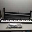 88 Key Keyboard Piano, Semi Weighted Electronic Digital Piano with Music Stand, Power Supply, Sustain Pedal, Stand, Carrying Case, Headphones, Bluetooth, USB-MIDI, Lessons for Beginners