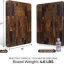 Babilonia Walnut Cutting Board - 17" x 13" x 1" Professional and Heavy Duty Non Toxic Wood Chopping Board, Wooden Charcuterie Boards & Butcher Block with Handles (Oil Bottle Included)