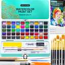 ARTISTRO 50 Watercolor Paint Set - Portable Paint Kit - Perfect for Gifting to Adults, Teens, Tweens, & Kids - Art and Craft Supplies Kit