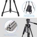 61 Camera Tripod,Cell Phone Tripod Stand with Travel Bag and Phone Holder, Professional Travel DSLR Tripods Compatible with Cameras, Cell Phones, Projectors, Webcams, Spotting Scopes