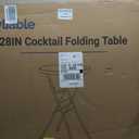 Byliable Cocktail Table 28in High Top Round Folding Indoor Outdoor, Plastic Bar Height Foldable Bistro Tall Table for Party, Patio, Dining Room, Kitchen, Events, Removable Locking Legs, Black