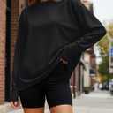 Trendy Queen Womens Spring Tops Oversized Long Sleeve T Shirts 2026 Basic Tee Fall Casual Workout Y2K Clothes (Black, M)