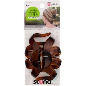 Scunci No-Slip Grip Large Octopus Clip (Pack of 4) (Tortoise Shell)