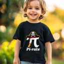 Pi Day Shirt Kids  Toddler Boys Girls Happy Pi Day T-Shirt Math Pirate 3.14 Pie Coincidence Outfit 3T-7T (Black)