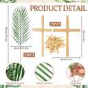 50 Pcs Easter Palm Sunday Decoration Crafts Including 25 5'' Religious Crosses and 25 9.4'' Artificial Palm Leaves Large Faux Plants Branches for Sunday Church Arrangement Party Decoration